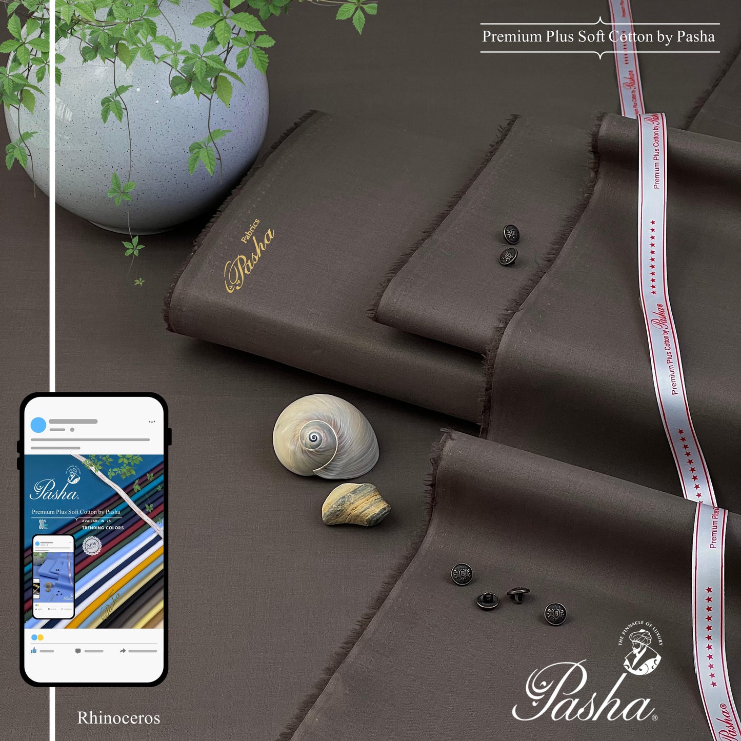 PASHA Premium Plus Cotton Unstitched Suit for Men | Rhinoceros