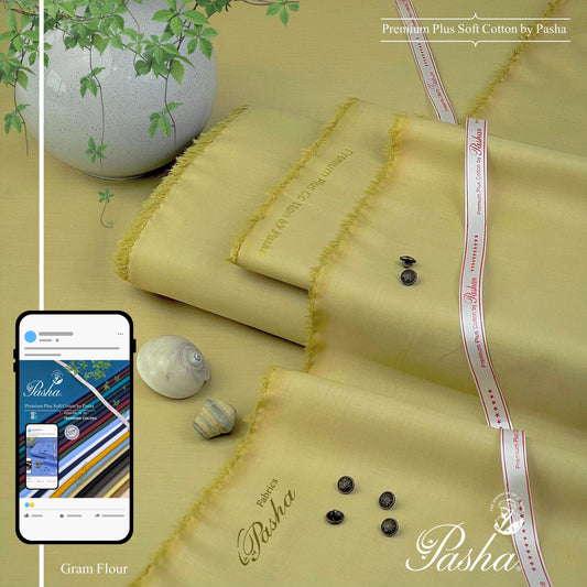 PASHA Premium Plus Cotton Unstitched Suit for Men | Gram Flour
