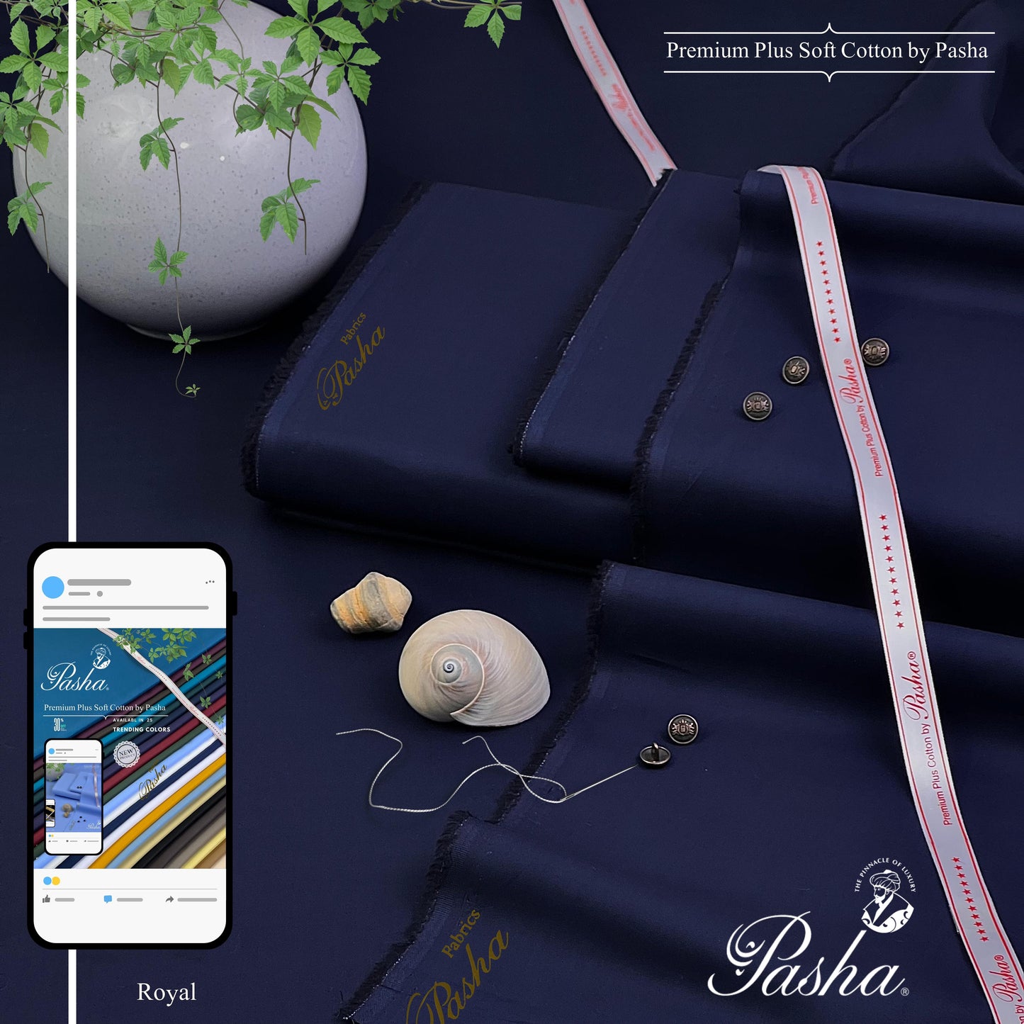 PASHA Premium Plus Cotton Unstitched Suit for Men | Royal