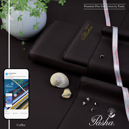 PASHA Premium Plus Cotton Unstitched Suit for Men | Coffee