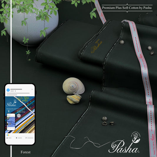 PASHA Premium Plus Cotton Unstitched Suit for Men | Forest