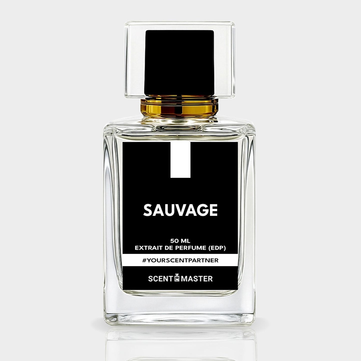 Perfume bottle labeled 'Sauvage' by Scent of a Master on a white background