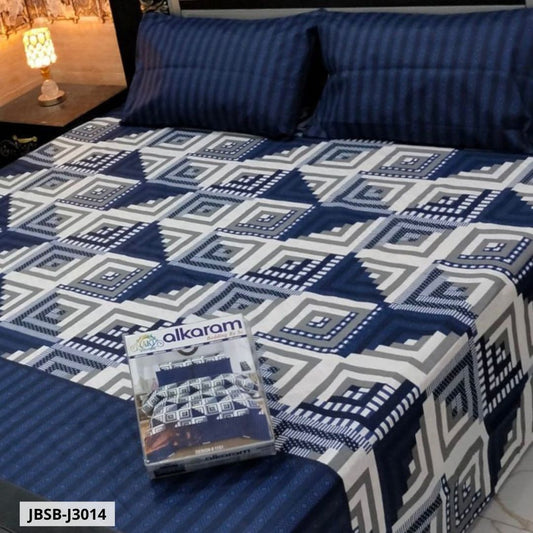 3 Pcs Cotton Bed Sheet | Double Bed | King Size | JBSB-J3014