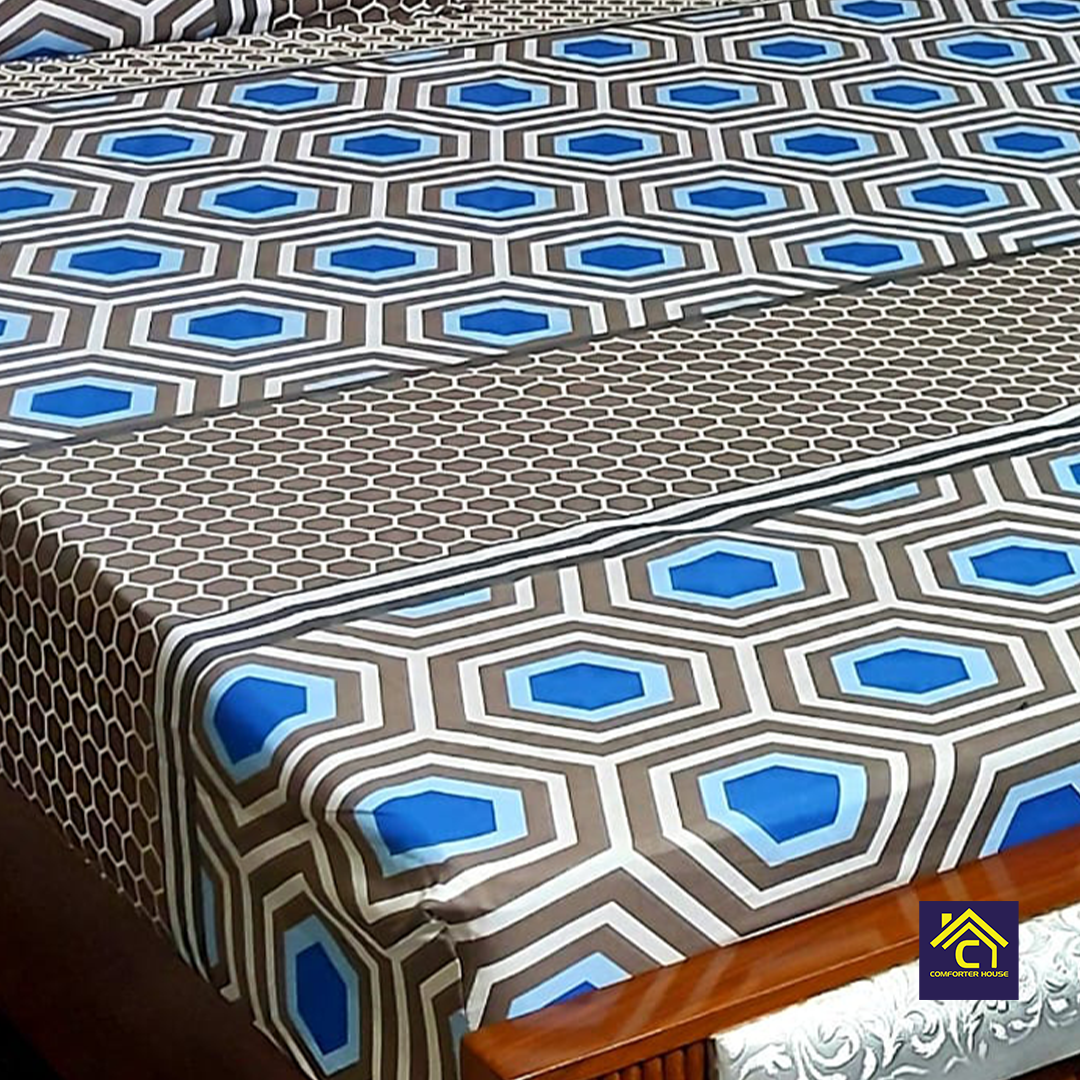 Comforter House | Pure Cotton Fitted Bed Sheet | Double Bed | King Size