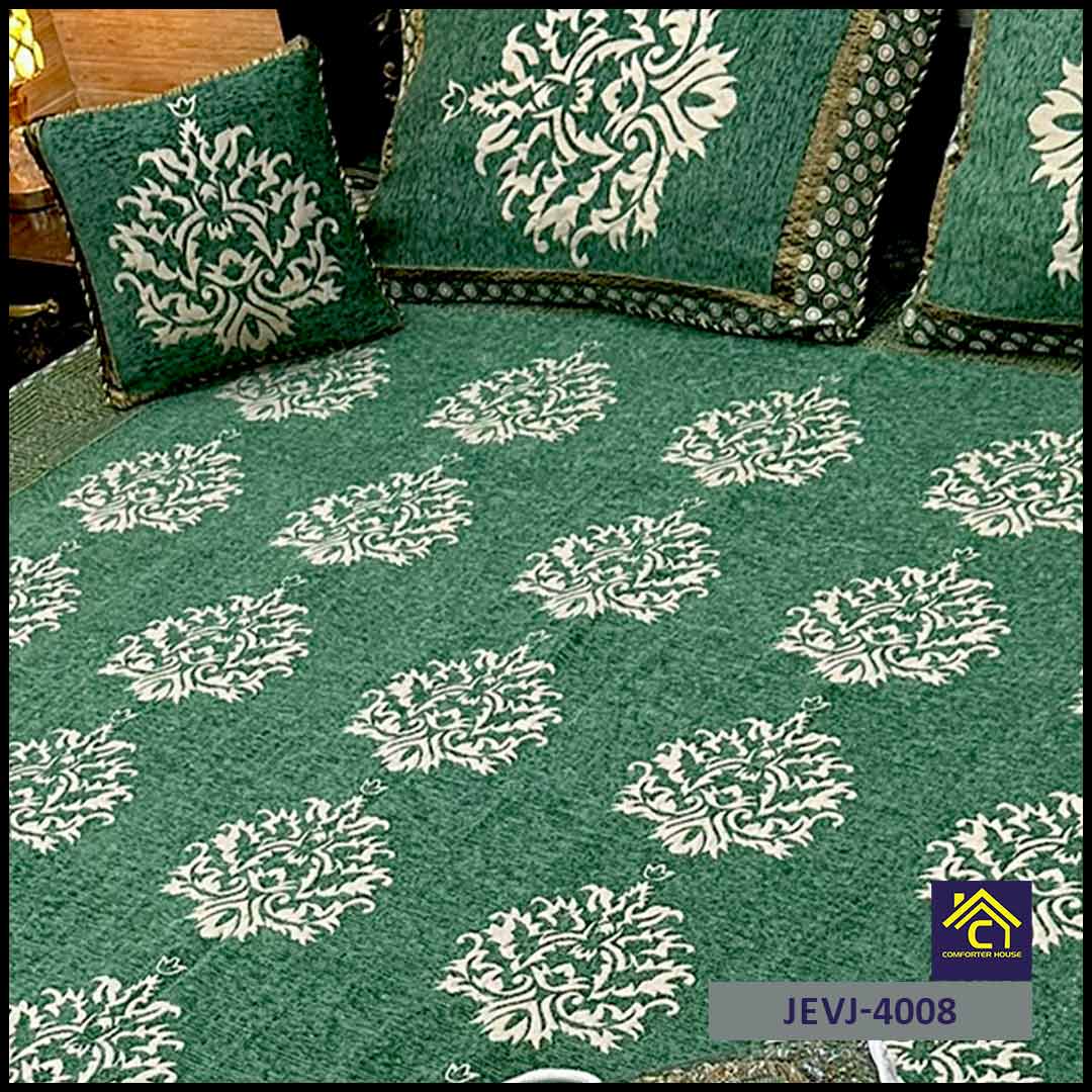 Comforter House | 4 Pcs Velvet Jacquard Fancy Bed Set