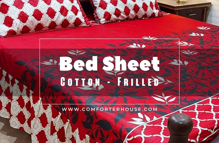 Comforter House Frilled Cotton Bed Sheets King Size