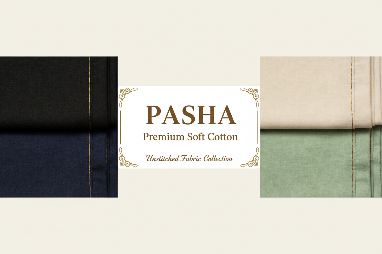 PASHA Premium Soft Cotton Unstitched Fabric for Men in Pakistan