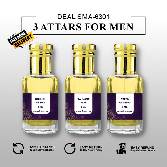 Luxury Attar Bundle: Dunhill Desire, Sauvage Dior, Creed Aventus | SMA-6301