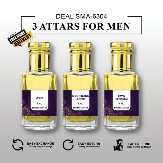 Luxury Attar Bundle: Open, Mont Blanc Legend, David Beckham | SMA-6304