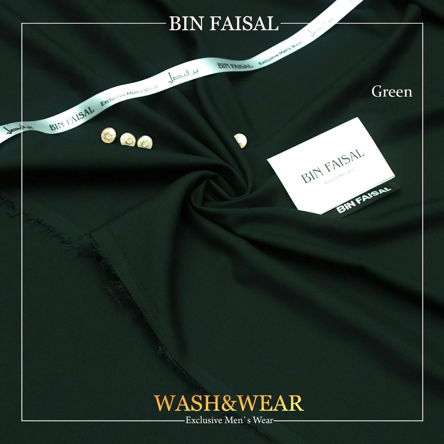 BIN FASIAL Regent Men's Wash and Wear Tropical Fabric. Premium quality, comfortable, and easy to care for. 4 meters long and 52 inches wide. Comes with branded bag, inlay card, tags, label, ribbon, and buttons. Available online at the best price in Pakistan.