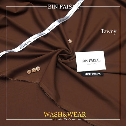 BIN FASIAL Regent Men's Wash and Wear Tropical Fabric. Premium quality, comfortable, and easy to care for. 4 meters long and 52 inches wide. Comes with branded bag, inlay card, tags, label, ribbon, and buttons. Available online at the best price in Pakistan.