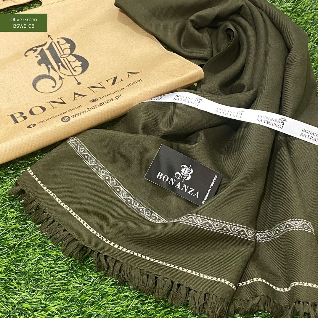 Bonanza Satrangi Mens Winter Shawl | Olive Green | BSWS-08