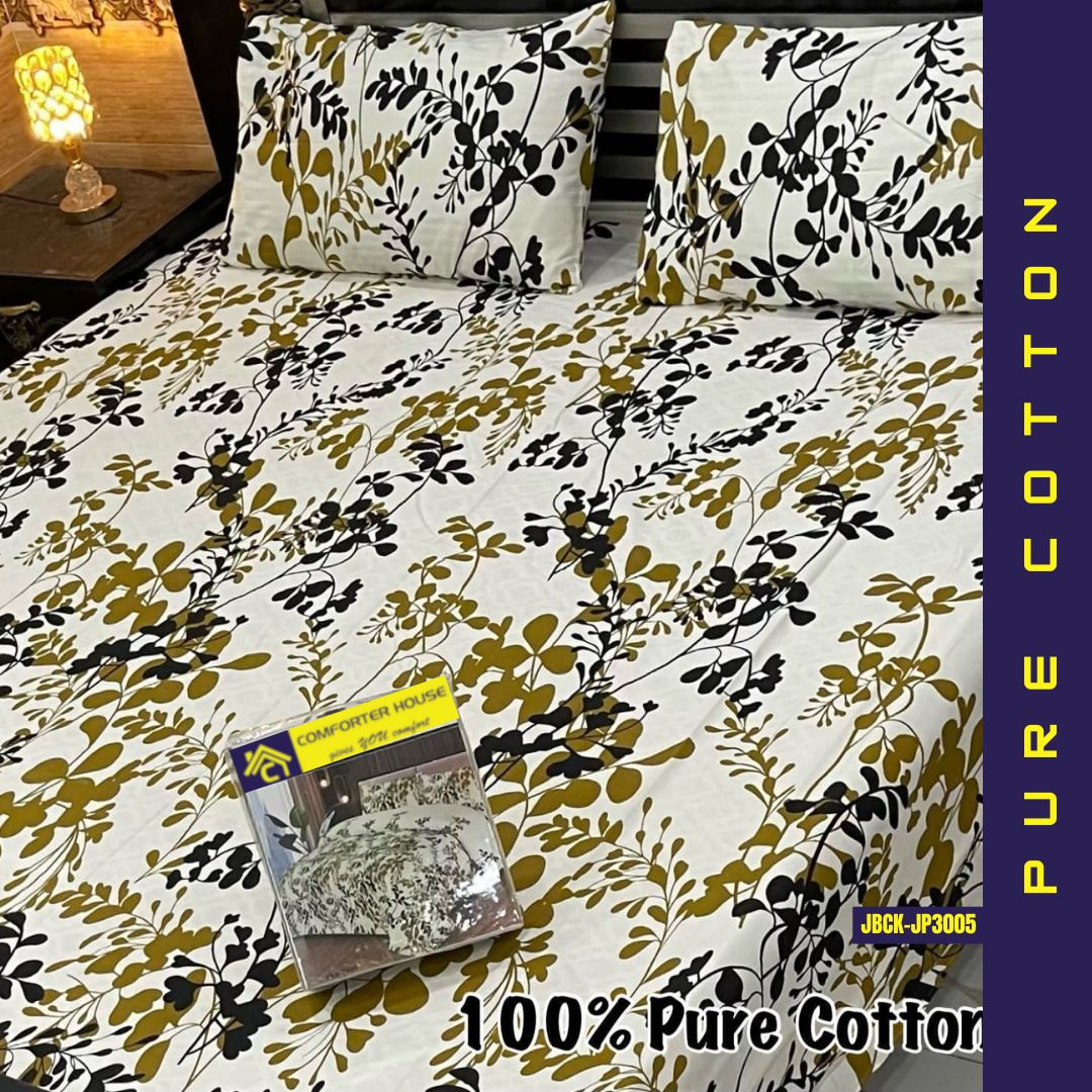 Pure Cotton Bed Sheet | Double Bed | King Size | Box Pack | JBCK-JP3005