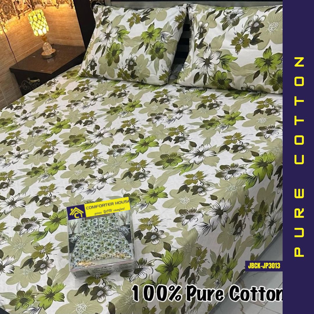 Pure Cotton Bed Sheet | Double Bed | King Size | Box Pack | JBCK-JP3013