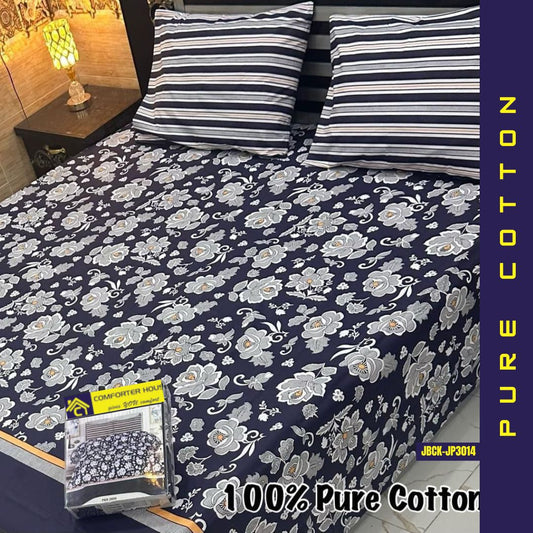 Pure Cotton Bed Sheet | Double Bed | King Size | Box Pack | JBCK-JP3014