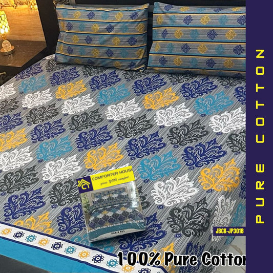 Pure Cotton Bed Sheet | Double Bed | King Size | Box Pack | JBCK-JP3018