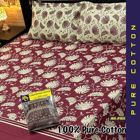 Pure Cotton Bed Sheet | Double Bed | King Size | Box Pack | JBCK-JP3024