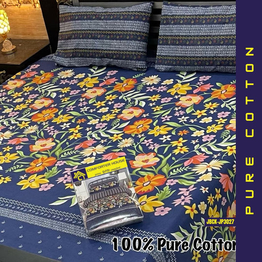 Pure Cotton Bed Sheet | Double Bed | King Size | Box Pack | JBCK-JP3027