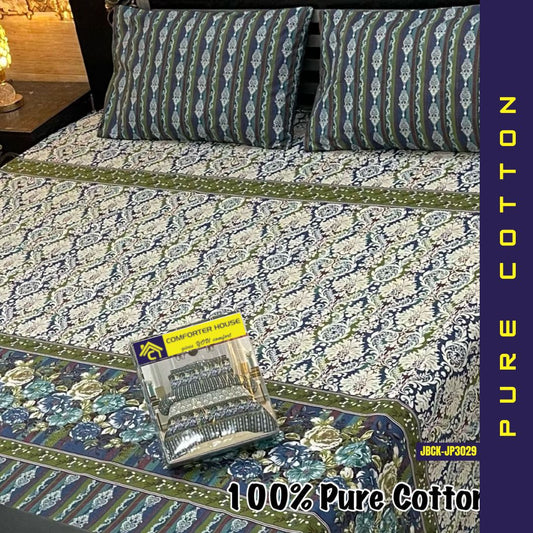 Pure Cotton Bed Sheet | Double Bed | King Size | Box Pack | JBCK-JP3029