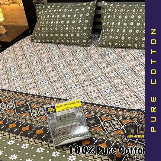 Pure Cotton Bed Sheet | Double Bed | King Size | Box Pack | JBCK-JP3030