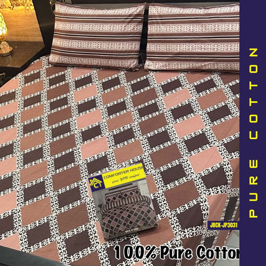 Pure Cotton Bed Sheet | Double Bed | King Size | Box Pack | JBCK-JP3031