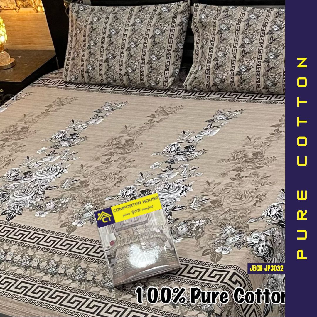 Pure Cotton Bed Sheet | Double Bed | King Size | Box Pack | JBCK-JP3032