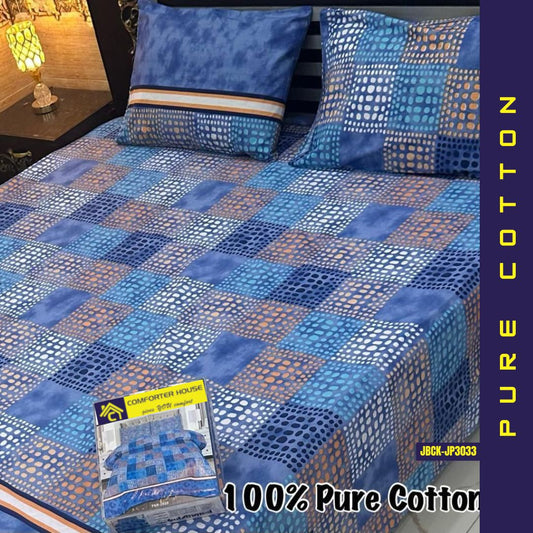 Pure Cotton Bed Sheet | Double Bed | King Size | Box Pack | JBCK-JP3033