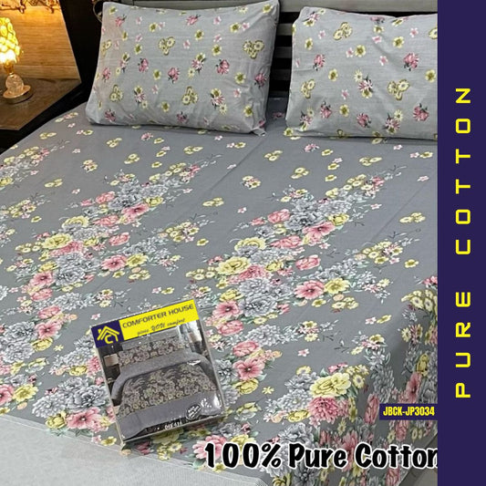 Pure Cotton Bed Sheet | Double Bed | King Size | Box Pack | JBCK-JP3034