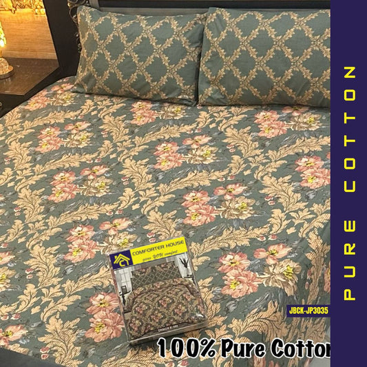 Pure Cotton Bed Sheet | Double Bed | King Size | Box Pack | JBCK-JP3035
