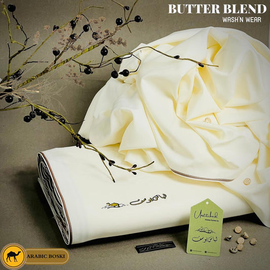 Libas-e-Yousaf Butter Blend Boski Unstitched Suit for Men - Arabic Boski | BCR-04