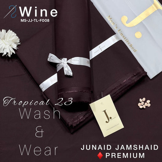 J Dot Premium Summer Tropical Unstitched Suit for MS-JJ-WW-F008 | Wine