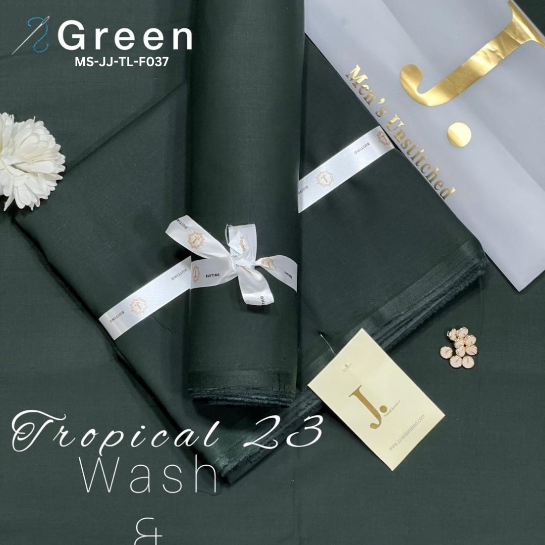 J Dot Premium Summer Tropical Unstitched Suit for Men | MS-JJ-WW-F037 | Green