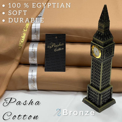 PASHA Premium Quality Soft Cotton Unstitched Suit for Men | Bronze