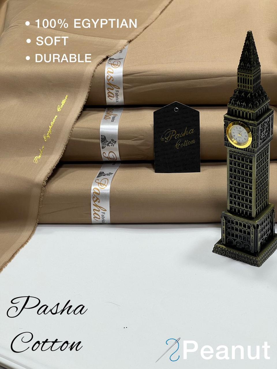 PASHA Premium Quality Soft Cotton Unstitched Suit for Men | Peanut