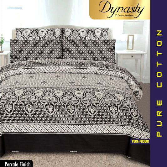 Dynasty Pure Cotton Bed Sheet | Double Bed | King Size | Box Pack | PBCK-PD3001