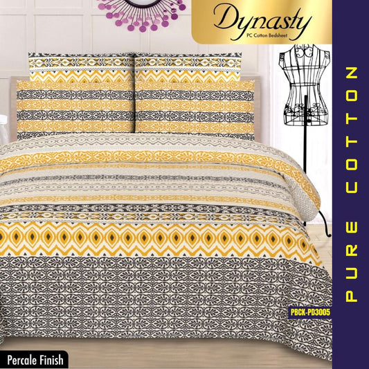 Dynasty Pure Cotton Bed Sheet | Double Bed | King Size | Box Pack | PBCK-PD3005