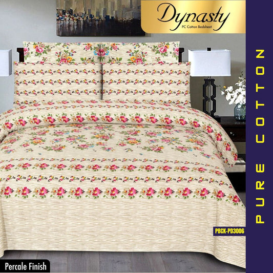 Dynasty Pure Cotton Bed Sheet | Double Bed | King Size | Box Pack | PBCK-PD3006