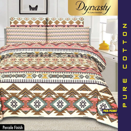Dynasty Pure Cotton Bed Sheet | Double Bed | King Size | Box Pack | PBCK-PD3007