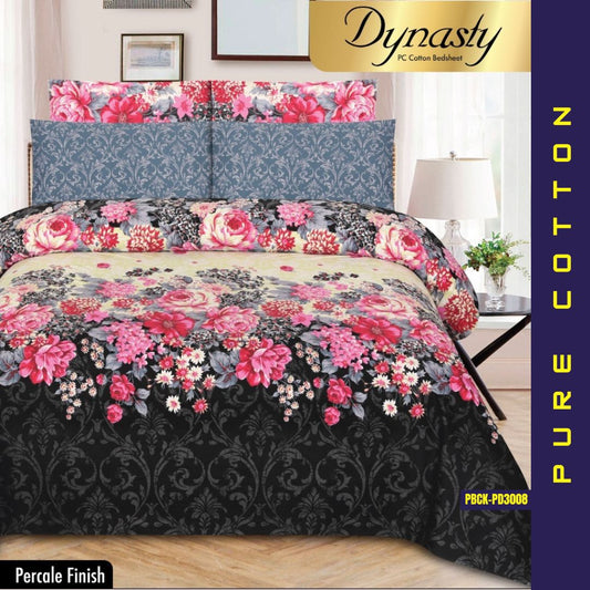 Dynasty Pure Cotton Bed Sheet | Double Bed | King Size | Box Pack | PBCK-PD3008