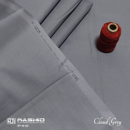 Rashid Tex Premium Quality Soft Cotton Unstitched Suit for Men | Grey | N-02