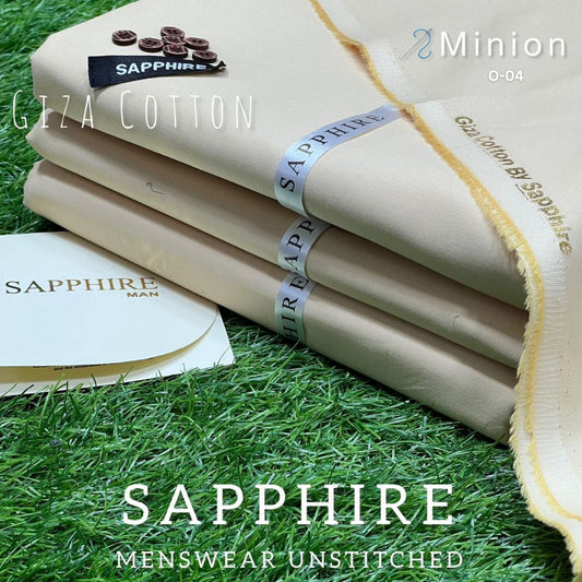 Sapphire Pure Super Luxury Soft Giza Cotton Unstitched Suit for Men | Minion | O-04
