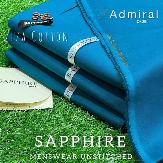 Sapphire Pure Super Luxury Soft Giza Cotton Unstitched Suit for Men | Admiral | O-09