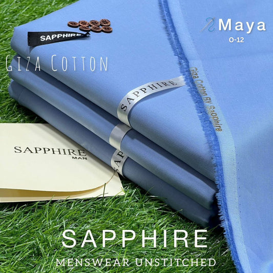 Sapphire Pure Super Luxury Soft Giza Cotton Unstitched Suit for Men | Maya | O-12