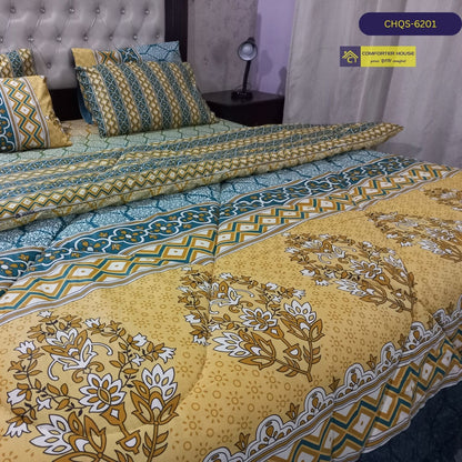 6 Pcs Vicky Razai Set | Mix Cotton | Double Bed | King Size | CHQS-6201 | Comforter House