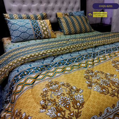 6 Pcs Vicky Razai Set | Mix Cotton | Double Bed | King Size | CHQS-6201