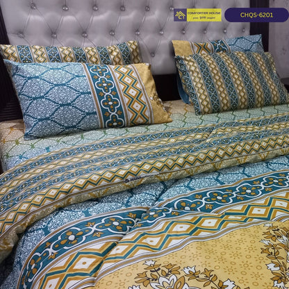 6 Pcs Vicky Razai Set | Mix Cotton | Double Bed | King Size | CHQS-6201 | Comforter House