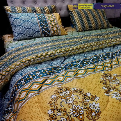 6 Pcs Vicky Razai Set | Mix Cotton | Double Bed | King Size | CHQS-6201