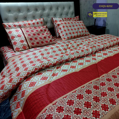 6 Pcs Vicky Razai Set | Mix Cotton | Double Bed | King Size | CHQS-6202