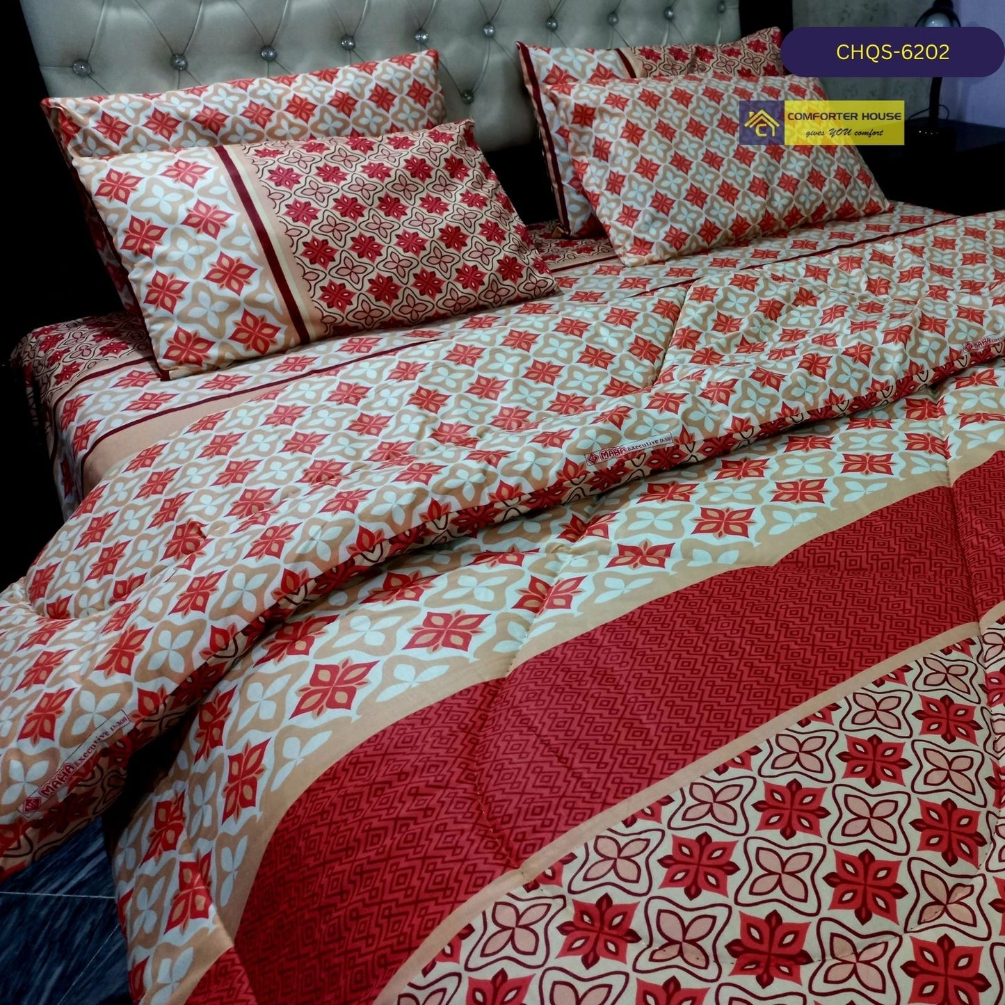 6 Pcs Vicky Razai Set | Mix Cotton | Double Bed | King Size | CHQS-6202