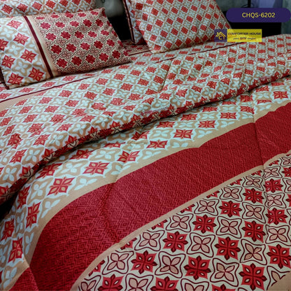 6 Pcs Vicky Razai Set | Mix Cotton | Double Bed | King Size | CHQS-6202